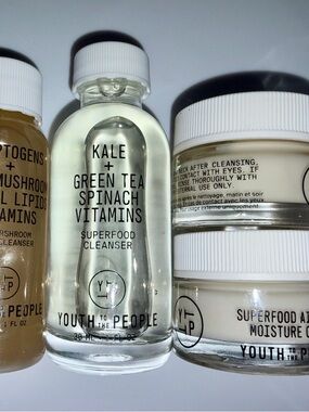 4 PC Youth To The People Bundle: 2 cleansers + 2 moisture creams